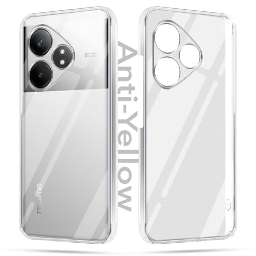 Image of Jkobi Lifetime Anti-Yellow Clear Back Cover Case for Realme GT 6 | GT 6T 5G (Sleek Hard Crystal | Shockproof and Camera Protection)