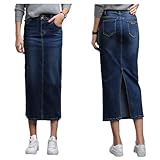 [FYBownot] デニムスカート レデイース ペンシルスカート ロング丈/ミモレ丈/膝丈 スリット タイトスカート 優雅 上品 オシャレ カジュアル OL 通勤