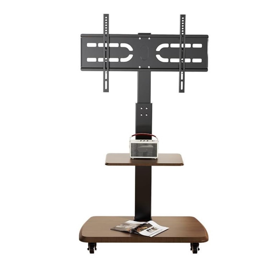 OLSKFUH Universal Tv Stand Tv Stand For Bedroom Mobile Tv Stand For 32 80 Inch Tvs, Height Adjustable Tv Cart With Media Shelf Wood Base And Wheels, Holds Up To 132Lbs Universal,