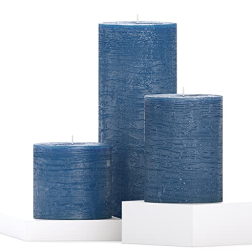 CANDWAX Assorted Candles Pillar - Set of 3 inch Rustic Pillar Candles Includes 3