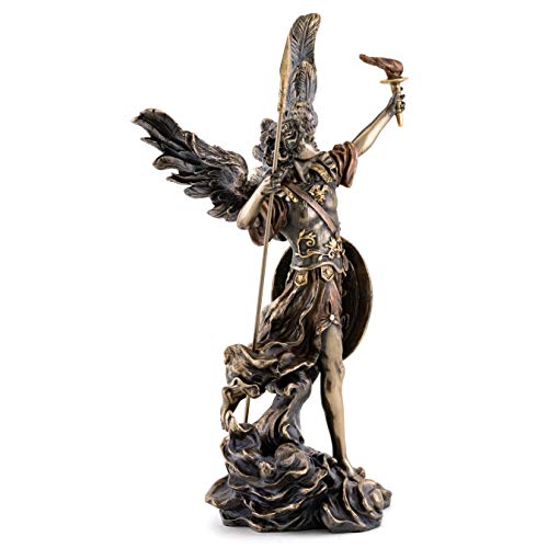 Estatua Arcángel Uriel en Bronce Fundido 13.75 pulg miniatura 4