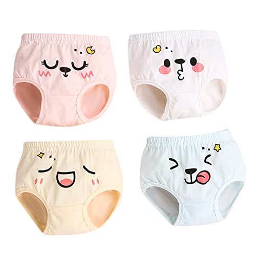 Generic Little Girls Underwear Toddler Infant Cotton 𝐏anties Breathable Soft Briefs Cartoon Baby Training Pants 4 PC