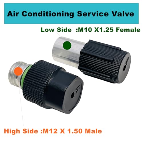 Air Conditioning Valve Core Kit | A/C R12 R134a Teflon Seal Refrigeration Air Conditioning High and Low Side Port Service Valve, Car & HVAC AC System Charging Port Seal Caps Kit