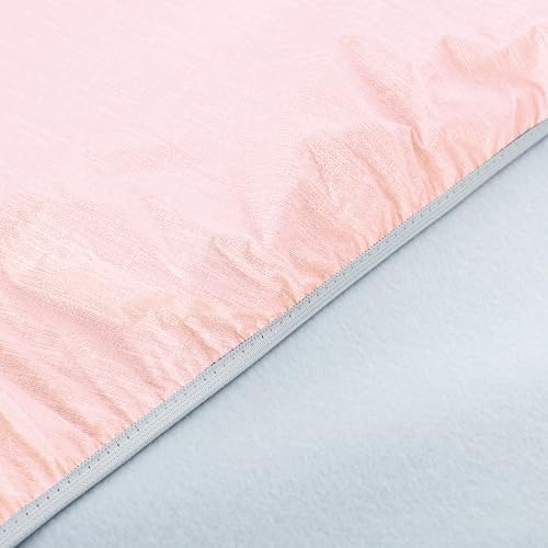 NLMUVW Light Pink Round Tablecloth with Elastic Edge, Vinyl PVC Table Cover with Flannel Backing Waterproof Wipe Clean for Party, Dining, Outdoor, 40"- 44" by NLMUVW - Image 4