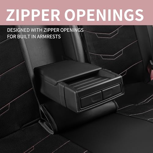 Image of HChengkikz Car Seat Cover, Breathable and Sporty (Black + Pink)