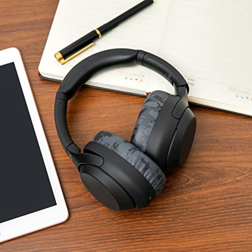 WC Wicked Cushions Replacement Ear Pads for Sony WH1000XM4 Over-Ear Headphones - Soft PU Leather Cushions, Luxurious Noise Isolating Memory Foam, Added Thickness (Black Camo)