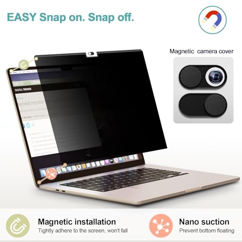 IPROKKO Magnetic Privacy Screen Protector, for MacBook Air 15 Inch (2023-2025, M2 M3 M4), A2941 A3114 A3241 - Image 2