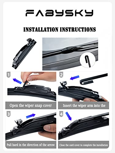 Fabysky 3 Wipers Replacement For Jeep Wrangler 2007-2017,Jeep Wrangler Jk 2018 Windshield Wiper Blades Original Equipment Replacement - 15"/15"/12" (Set Of 3) U/J Hook #TOP4