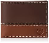 Timberland Men's Hunter Colorblocked Passcase Travel Accessory Bifold Wallet, Brown/Tan, One Size US