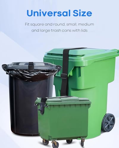 Image of 2-Pack Trash Can Locks for Animals, Universal Adjustable Garbage Can Lock, Garbage Can Locks for Animals for Raccoons, Squirrels, Dogs & Strong Winds - Fits Multiple Sizes