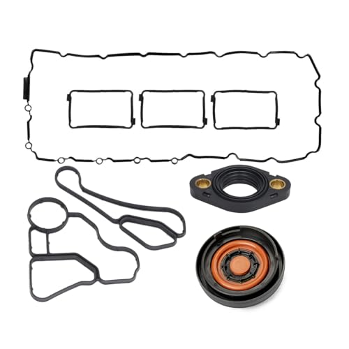 Image of 11127587804 Engine Valve Cover Gasket & Oil Filter Housing Gasket & Engine Valve Cover & Eccentric Shaft Actuator to Valve Cover Flange for BMW Replace# 11428637820 11428637821 11127570292 11377502022