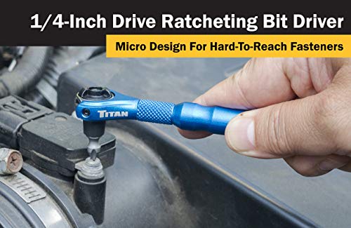Titan 11317 1/4-Inch Drive Swivel Head Micro Bit Driver , Blue #TOP6