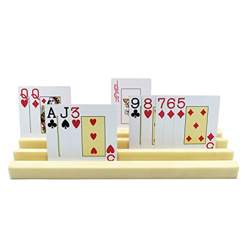 Yuanhe Plastic Domino Holders Trays Set Of 4 Domino Racks For Mexican Train, Playing Card Holder #TOP1