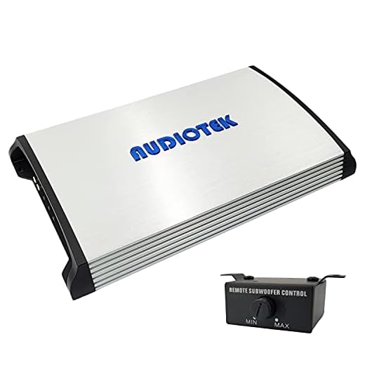 AUDIOTEK AT5000S 2 Channel Stereo Car Amplifier - 5000 Watts, 2 Ohm Stable, LED Indicator, Full Range, Bass Knob Included, Great for Speakers and Subwoofers