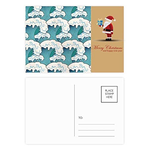 Cartes postales japonaises Ukiyoe avec vague et Père Noël pour correspondance originale