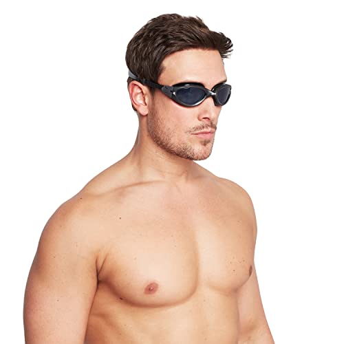 Zoggs Panorama Adult Swimming Goggles (Smoke Lens, Black) for Men and Women, Soft Anti-Leak Seal, Anti-Fog, UV Protection, Quick Adjust Strap, 180 Degree Clear Vision Swim Goggles - Image 2