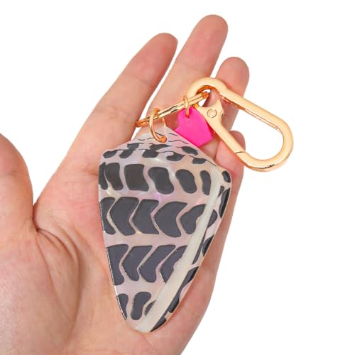 Personalized Hebrew Cone Shell Keychain - Textile Cone Shell Bag Charm