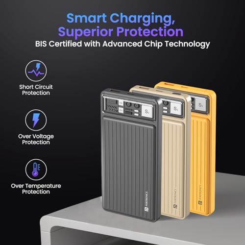 Portronics Luxcell 10K 10000 mAh Power Bank, Dark Grey - Image 5