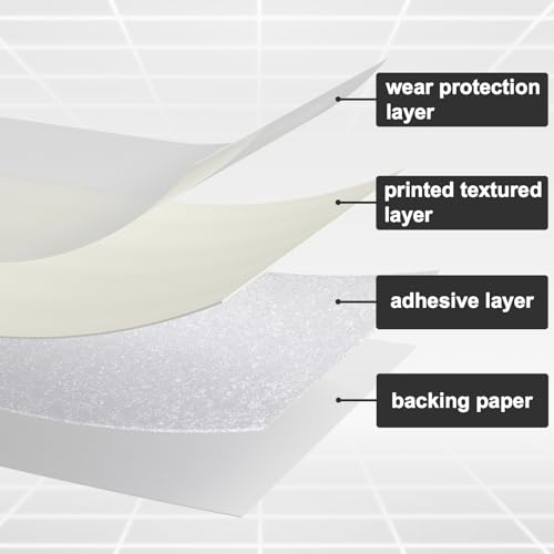 Oxdigi Cream White Wood Contact Paper - 23.6 x 196 Inches - Self-Adhesive, Removable and Waterproof - Ideal Peel and Stick Wallpaper for Cabinet, Countertop, Desktop, Rental Property, Kitchen