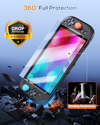 Image of FYOUNG Upgrade Switch 2 Protective Case&Screen Protector Set, Dockable Cover Hard Shell for Nintendo Switch 2 2025 Console Accessories,Travel-Friendly,Kickstand Cutouts(Black, for switch 2 7.9inch)