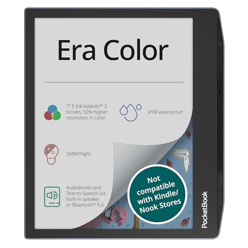 PocketBook Era Color Ereader - 7 Inch E Ink Kaleido 3 Screen - Eye-Friendly Audio-Book & E-Book...