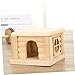 Yardwe Natural Wooden Hamster House with Flat Roof PET Hut for Hamsters Adorable Cabin for Small Animals Suitable for Indoor Use