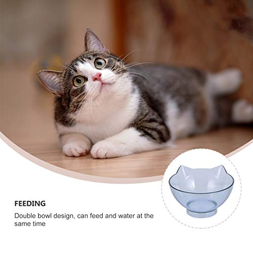Protetor de pescoço de pés altos para gatos de estimação e tigela de alimentação anti-giro (tigela d