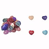 botones nacar estrella Natural y encantador nacar TOOGOO (R) Set de 50 Botones de Nacar Corazon 2 Agujeros 15mm Varios Colores