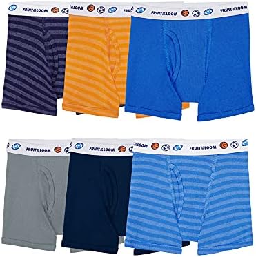 Fruit of the Loom boys (Assorted) Boxer Briefs, Toddler - 6 Pack Traditional Fly Assorted, 4-5T US