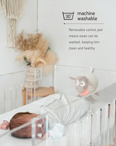 Image of Sweet Dreamers, Rechargeable Ewan Deluxe, Beige | Baby & Toddler White Noise Sound Machine | Cry Sensor & Nightlight | 10 Soothing Sounds | Continuous or Timer Playback | Machine Washable