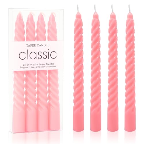 MAJOYLIFE 4 Stück Stabkerzen gedreht,Premium Spiralkerzen,Dinner...