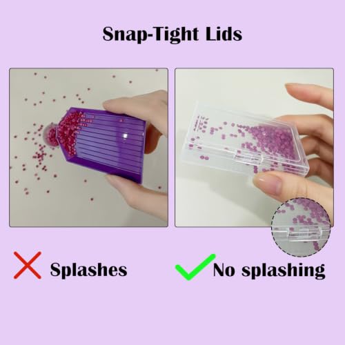Image of SuSentak 2-in-1 Diamond Painting Tray and Storage Set, 64 Pcs | Dot-Grip Bead Alignment Trays, Clear EVA Case, Numbered Stickers Included