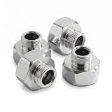 4 PCS Water Line Adapter, 1/2' Female to 3/8' Male Reducer Fitting, Compression Connector for Kitchen Bathroom Faucet Supply Hose with...