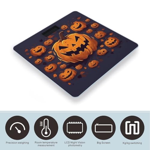 Báscula de baño digital con diseño calabaza Halloween miniatura 3