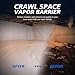 Crawl Space Vapor Barrier - 10 mil (10' x 100'), Thick Plastic sheeting, Drop Cloth Moisture Barrier Covering for Crawl Space Encapsulation, Heavy Duty Polyethylene Film, Black and White Panda Film