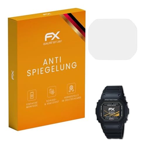 atFoliX Película Protectora Compatible con Casio GW-5000U-1ER Lámina Protectora de Pantalla, antirreflejos y amortiguadores FX Protector Película (3X)