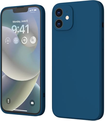 Image of DIZORO Square Candy Liquid Silicone iPhone Case Cover for iPhone 12, All Cube Series with Microfiber Lining Compatible iPhone 12 (6.1 inch) (Cosmos)