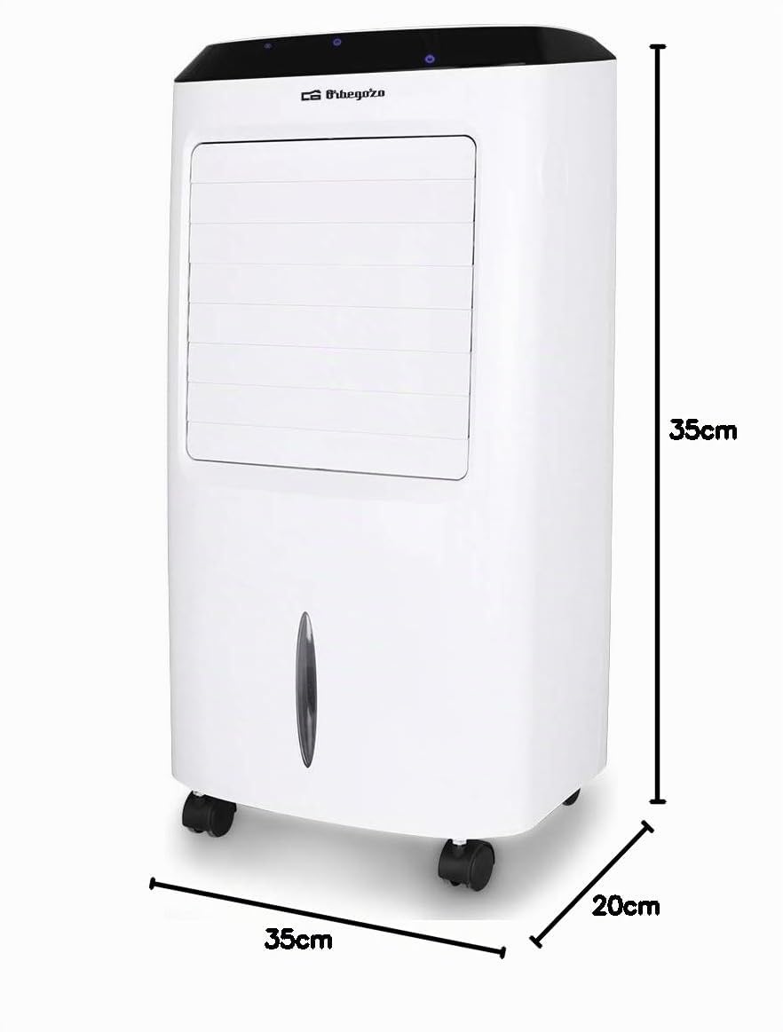 Orbegozo Air 52,climatizzatore portatile, serbatoio 10 L, 65 W, 3 velocità, timer 8 ore, telecomando, accumulatori di freddo, bianco