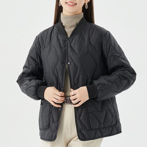 Everyday Essential: Black Women's Diamond Quilted Padded Jacket – Cozy, Casual, and Chic! - Image 2