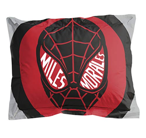 Image of Marvel Miles Morales Full Size Comforter Set 7 Piece Kids Bedding, Gray