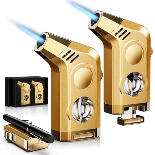 2-Pack Encendedores de Antorcha con Llama a Chorro y Estuche
