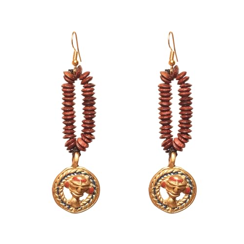 Image of Handcrafted Tribal & Dhokra Art Earrings Collection for Women - Royal Boho Statement Designs in Brass, Wooden, Beaded & Geometric Styles
