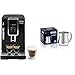 De'Longhi ECAM 350.15.B Macchina da caffè automatica in chicchi e polvere, Spegnimento programmabile, Display LCD one touch & De’Longhi DLSC060 Caraffa in Acciaio Inox Spazzolato, 350ml