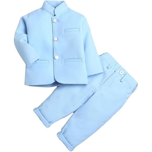 Boy Cotton Straight Fit Blazer Pant Set