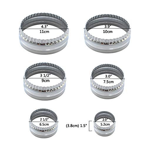 Surgehai Fluted Cookie Cutters- Round Biscuit Cutters Set Of 6 Pieces, Double Sided Fluted And Plain Edge Cookie Cutters, Stainless Steel #TOP2