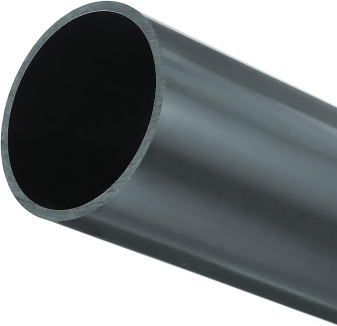 MACHSWON PVC Pipe 81.4mm ID 90mm OD 200mm Length Round Plastic Rigid Tubing High Impact for Drain Pipe Cable Sleeve(Dark Grey)