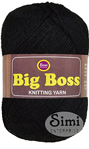 Image of Big Ball Black (600 gm) Wool Ball Hand Knitting Wool /Art Craft Soft Fingering Crochet Hook Yarn, Needle Knitting Yarn Thread dye MG HIG
