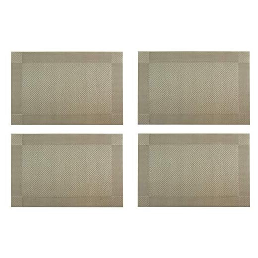 Halal-Wear Bordstabletter 30 x 45 torkbar bordstablett tvättbara bordstabletter plast PVC bordsmatta underlägg halkfri vattenavvisande bordsmatta (set om 4, ST32 olivgrön)