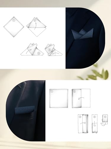 Image of Mantieqingway Cotton Handkerchiefs for Men Solid Color Pocket Square for Suit Formal Wedding Church