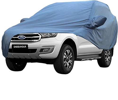 Image of Allextreme FEB5001 Car Body Cover Compatible with Ford Endeavour Custom Fit Dustproof UV Heat Resistant Indoor Outdoor Body Protection (Blue with Mirror)